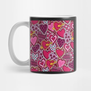 Hand Drawn Pink Hearts Mug